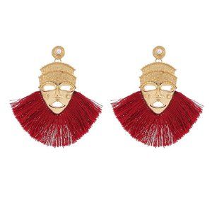 Boho Mask Tassel Earrings